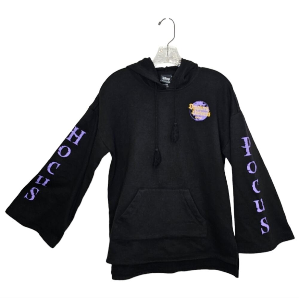 Disney Hocus Pocus Daughters of Darkness Bell Sleeve Pouch Hooded Sweatshirt Med